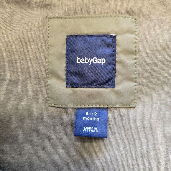 Baby Gap Green Jacket Primaloft Down Alternative Sherpa Infant Size 6-12 Months - Picture 4 of 6